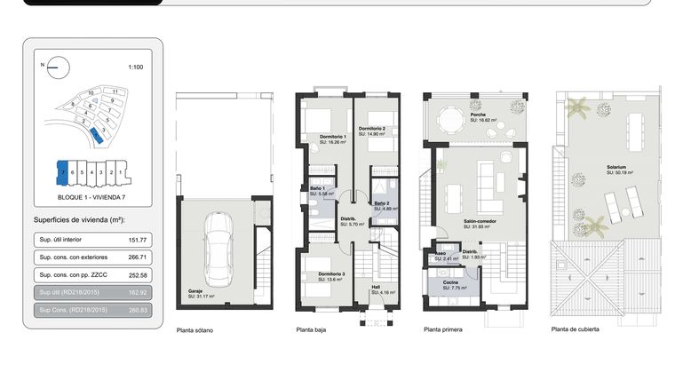 Rzut - Dom na sprzedaż 3 pokoje o powierzchni 260,83 m² - numer 7 w Altoasis
