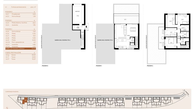 Rzut - Mieszkanie na sprzedaż 5 pokoi o powierzchni 121,05 m² - numer A.2.A13 w Łokietka Park Lane