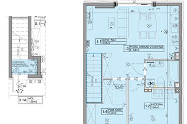 Rzut - Mieszkanie na sprzedaż 3 pokoje o powierzchni 56,07 m² - numer 60 w Manufaktura Marki 2 etap III