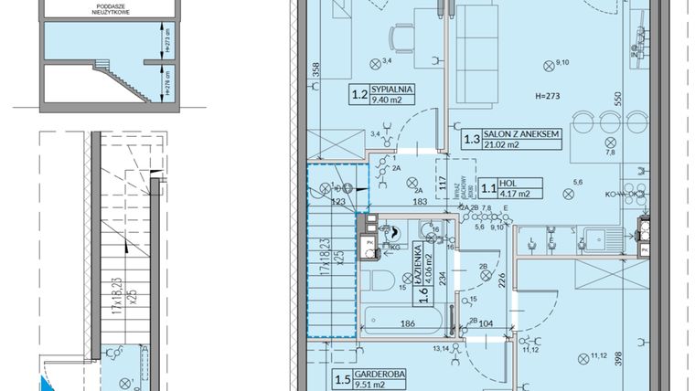 Rzut - Mieszkanie na sprzedaż 4 pokoje o powierzchni 64,03 m² - numer 51B w Domy na Witosa