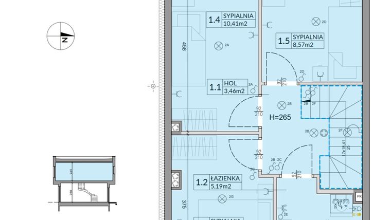 Rzut - Dom na sprzedaż 4 pokoje o powierzchni 74,16 m² - numer 5 w Boska Ksawerowska 2