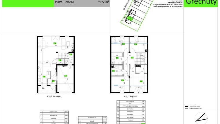 Rzut - Dom na sprzedaż 5 pokoi o powierzchni 114,19 m² - numer D2 w Osiedle Grechuty