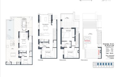 Rzut - Dom na sprzedaż 4 pokoje o powierzchni 139,1 m² - numer 23 w Dom szeregowy w Ciudad Quesada - 53178795