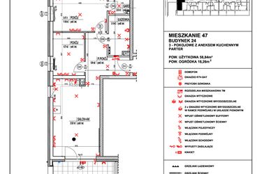 Rzut - Mieszkanie na sprzedaż 3 pokoje o powierzchni 58,84 m² - numer 47 w Osiedle 4 Pory Roku - Etap VIII