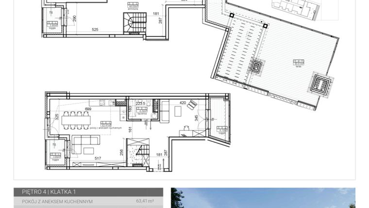 Rzut - Mieszkanie na sprzedaż 1 pokój o powierzchni 112,38 m² - numer 39 w Wave etap II