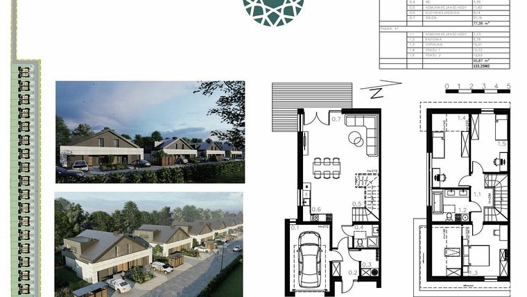 Rzut - Dom na sprzedaż 4 pokoje o powierzchni 133,25 m² - numer 3B w Garden Złotno