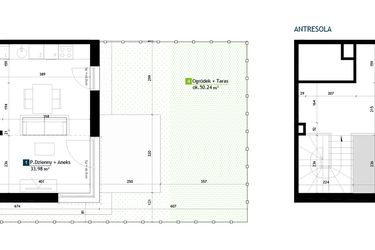 Rzut - Mieszkanie na sprzedaż 1 pokój o powierzchni 56,42 m² - numer AE0005 w Viva Cité 2
