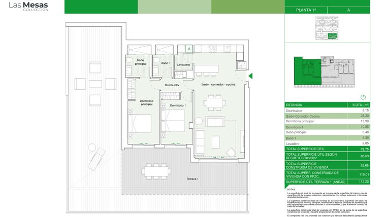 Rzut - Mieszkanie na sprzedaż 2 pokoje o powierzchni 78,8 m² - numer B4.41a w Las Mesas Collection by Bromley