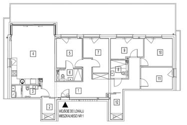 Rzut - Mieszkanie na sprzedaż 4 pokoje o powierzchni 115,35 m² - numer B1.1 w Półwysep Dziwnów
