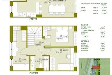 Rzut - Dom na sprzedaż 4 pokoje o powierzchni 79,38 m² - numer A3 w Triton Kampinos II