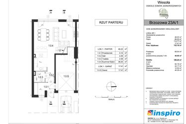 Rzut - Dom na sprzedaż 5 pokoi o powierzchni 172 m² - numer 23A_1 w Brzozowy Zakątek
