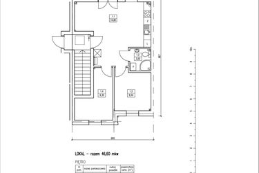 Rzut - Dom na sprzedaż 3 pokoje o powierzchni 46,6 m² - numer D w Iwiny Park etap IV