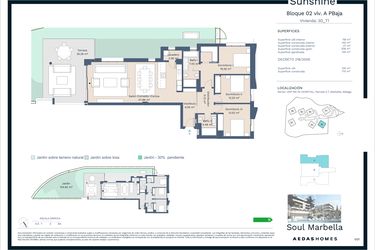 Rzut - Mieszkanie na sprzedaż 3 pokoje o powierzchni 169,49 m² - numer 2541-VI-2-0-A w Soul Marbella Sunshine