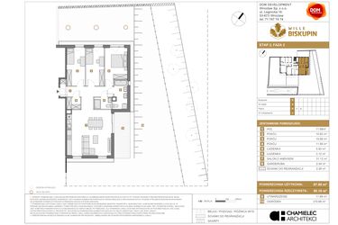 Rzut - Mieszkanie na sprzedaż 4 pokoje o powierzchni 87,9 m² - numer X/1 w Wille Biskupin Etap 2.2