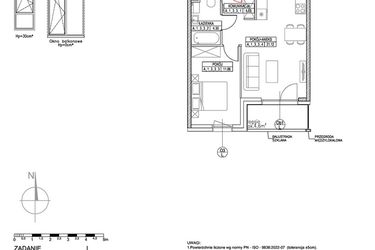 Rzut - Mieszkanie na sprzedaż 2 pokoje o powierzchni 41,98 m² - numer A.1.3.3 w Forma