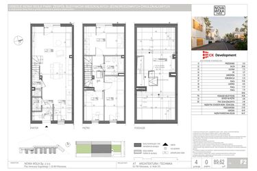 Rzut - Dom na sprzedaż 4 pokoje o powierzchni 89,62 m² - numer F.2 w Nova Wola Park