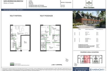 Rzut - Dom na sprzedaż 4 pokoje o powierzchni 116,37 m² - numer B w Pino Garden 1