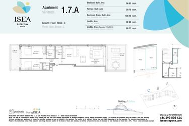Rzut - Mieszkanie na sprzedaż 2 pokoje o powierzchni 82,96 m² - numer 1.7A w Isea - Estepona