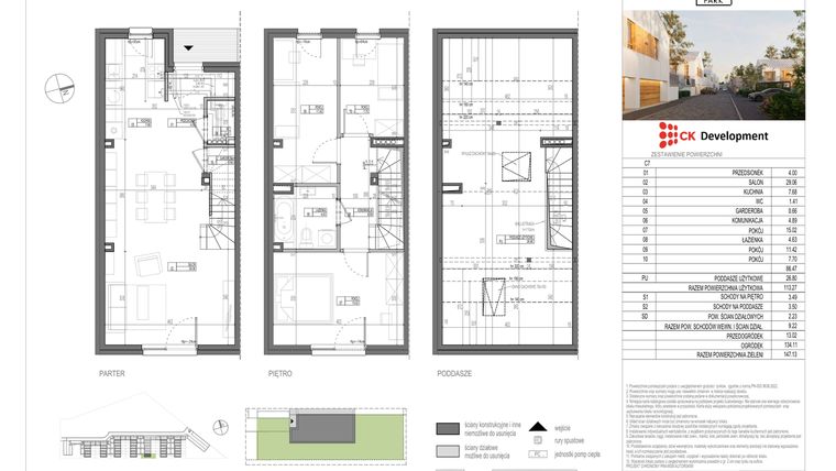 Rzut - Dom na sprzedaż 4 pokoje o powierzchni 113,27 m² - numer C.7 w Nova Wola Park