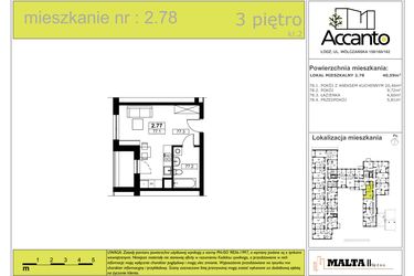 Rzut - Mieszkanie na sprzedaż 2 pokoje o powierzchni 40,59 m² - numer 2.78 w Accanto