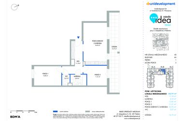 Rzut - Mieszkanie na sprzedaż 3 pokoje o powierzchni 68,86 m² - numer 40.4A w Osiedle Idea Aurora