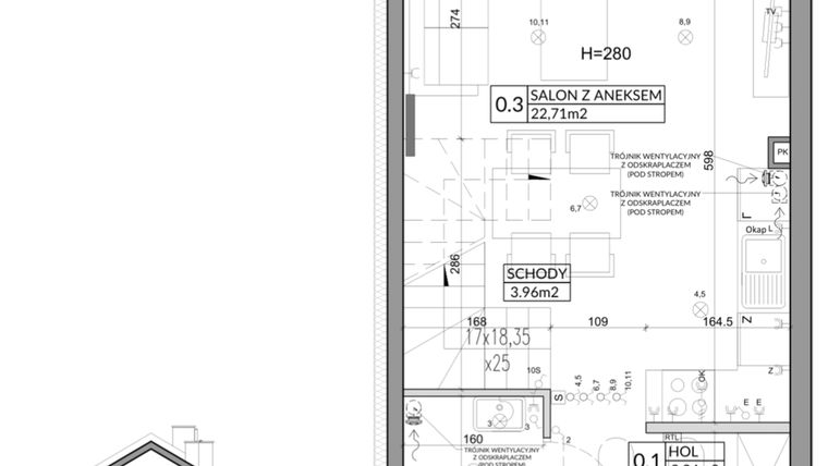 Rzut - Dom na sprzedaż 3 pokoje o powierzchni 65,83 m² - numer 18B w Nova Magdalenka 7