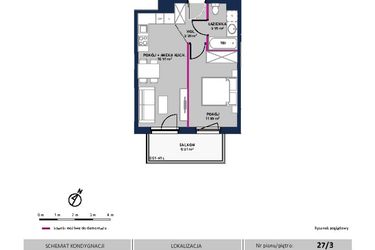 Rzut - Mieszkanie na sprzedaż 2 pokoje o powierzchni 36,14 m² - numer 183 w Moja Północna Etap III
