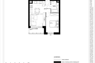 Rzut - Mieszkanie na sprzedaż 2 pokoje o powierzchni 38,82 m² - numer B53 w Osiedle pod Klonami "Klonowa 11"