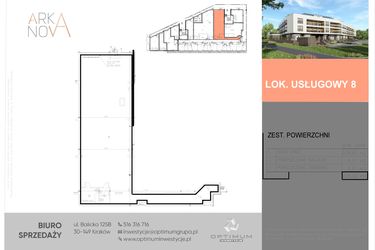 Rzut - Lokal użytkowy na sprzedaż 2 pokoje o powierzchni 222,32 m² - numer LU8 w Arka Nova