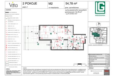 Rzut - Mieszkanie na sprzedaż 2 pokoje o powierzchni 54,78 m² - numer 2 w Vita Ząbki