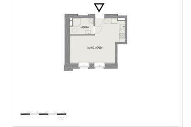 Rzut - Mieszkanie na sprzedaż 1 pokój o powierzchni 27,29 m² - numer A20 w Komuny Paryskiej 19a