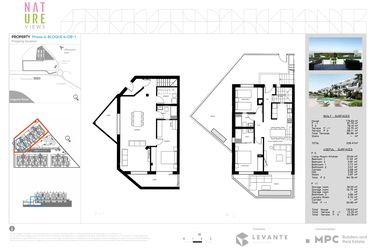 Rzut - Mieszkanie na sprzedaż 2 pokoje o powierzchni 76,15 m² - numer DB-1 w Nature Views - Torrevieja