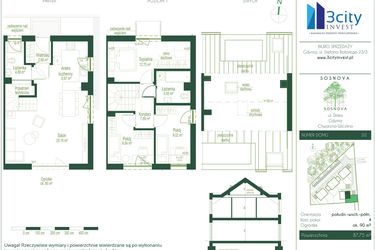 Rzut - Dom na sprzedaż 4 pokoje o powierzchni 87,75 m² - numer D2 w Osiedle Sosnova