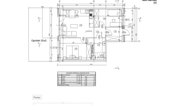 Rzut - Mieszkanie na sprzedaż 3 pokoje o powierzchni 57,9 m² - numer 42/4 w Ogrody Kochanowskiego