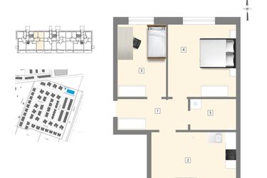 Rzut - Mieszkanie na sprzedaż 3 pokoje o powierzchni 63,69 m² - numer C1 w Błękitne Aleje Etap XV