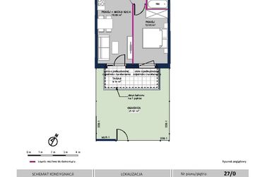 Rzut - Mieszkanie na sprzedaż 2 pokoje o powierzchni 36,25 m² - numer 171 w Moja Północna Etap III