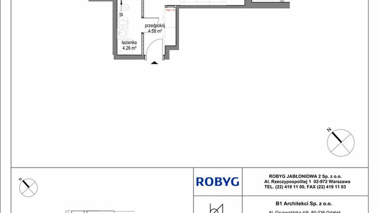 Rzut - Mieszkanie na sprzedaż 1 pokój o powierzchni 35,73 m² - numer A.2M04 w Kobieli 4