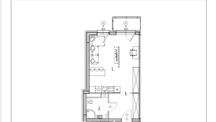 Rzut - Mieszkanie na sprzedaż 1 pokój o powierzchni 38,48 m² - numer 31 w Zachodnia 29
