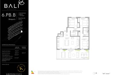 Rzut - Mieszkanie na sprzedaż 3 pokoje o powierzchni 75,28 m² - numer 32.06.BJ.B w Bali