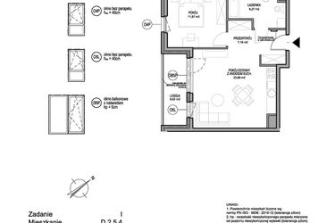 Rzut - Mieszkanie na sprzedaż 2 pokoje o powierzchni 49,3 m² - numer D.2.5.4 w Rumia Centralna