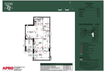 Rzut - Mieszkanie na sprzedaż 3 pokoje o powierzchni 54,37 m² - numer 86 w Wspólnota Mieszkaniowa Gajowa 72