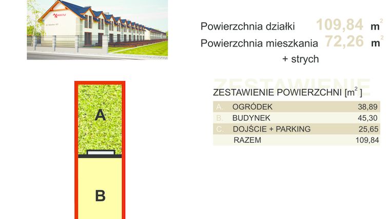 Rzut - Dom na sprzedaż 5 pokoi o powierzchni 72,26 m² - numer 107.6 w Osiedle Bliskie - domy