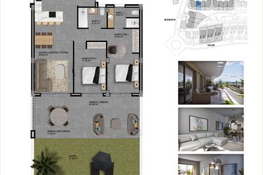 Rzut - Mieszkanie na sprzedaż 2 pokoje o powierzchni 100 m² - numer 11 w Apartamenty w Finestrat - 25789945