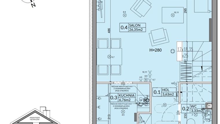 Rzut - Dom na sprzedaż 4 pokoje o powierzchni 82,07 m² - numer 39B w Nova Magdalenka 7 etap IV-VI