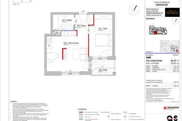 Rzut - Mieszkanie na sprzedaż 2 pokoje o powierzchni 42,33 m² - numer 8.A009 w Ursus Centralny etap VI