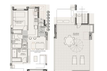 Rzut - Mieszkanie na sprzedaż 2 pokoje o powierzchni 136,6 m² - numer 1-1.39 w Apartamenty w Torrevieja - 51618202
