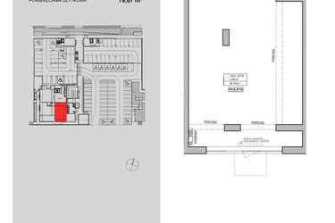 Rzut - Lokal użytkowy na sprzedaż 1 pokój o powierzchni 79,67 m² - numer 2.U1 w Niebieski Bursztyn II