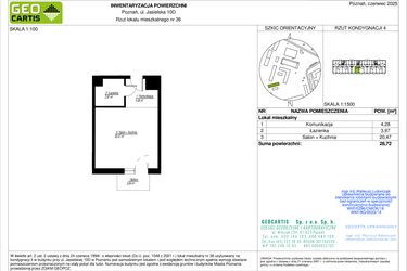 Rzut - Mieszkanie na sprzedaż 1 pokój o powierzchni 28,72 m² - numer 10D/36 w Jasielska 8C etap II