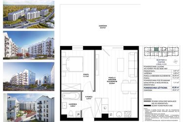 Rzut - Mieszkanie na sprzedaż 2 pokoje o powierzchni 41,69 m² - numer A.0.8 w Skandinavia