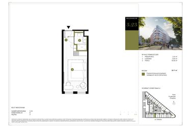 Rzut - Mieszkanie na sprzedaż 1 pokój o powierzchni 22,71 m² - numer 323 w Y3 Signature Hotel